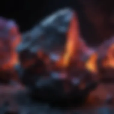 Fluorescent Mineral Under Black Light Fluorescent mineral glowing under black light